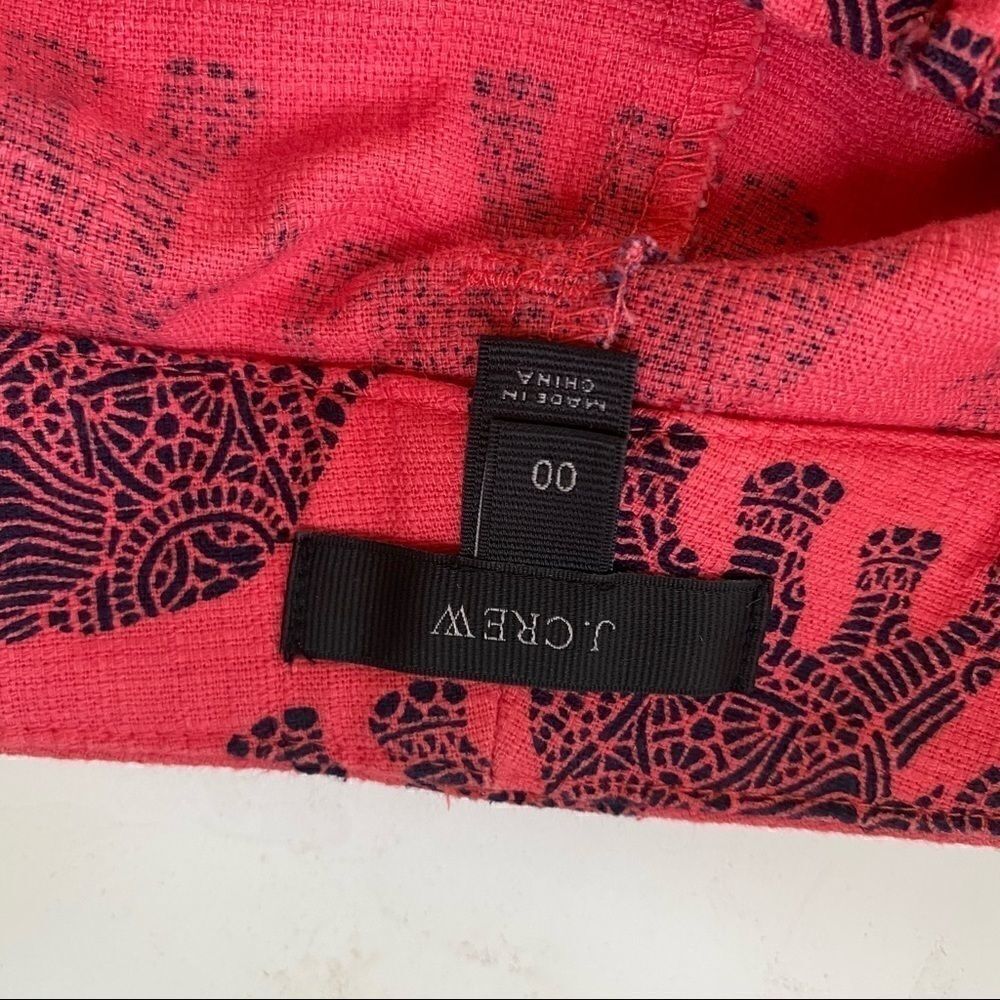 JCrew Coral Red Elephant Print High Waist Shorts - Picture 9 of 10